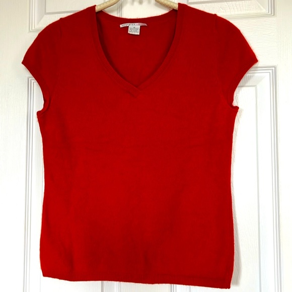 Cashmere sweater short sleeve- burnt orange - Picture 1 of 7